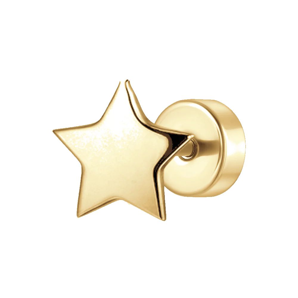 PIERCING ORECCHIO DONNA IN ACCIAIO FORMA STELLA COLORE ORO