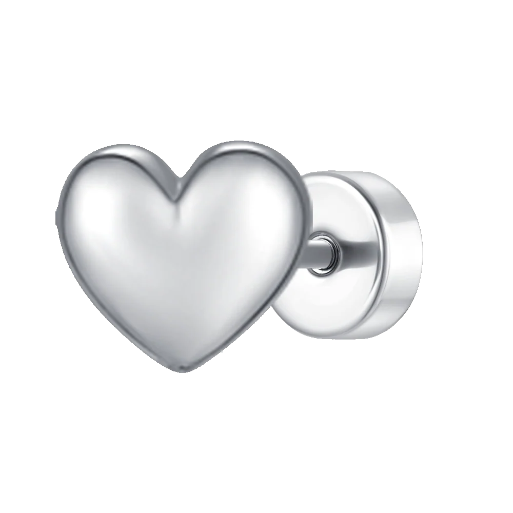 PIERCING ORECCHIO DONNA IN ACCIAIO FORMA CUORE