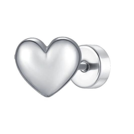 PIERCING ORECCHIO DONNA IN ACCIAIO FORMA CUORE