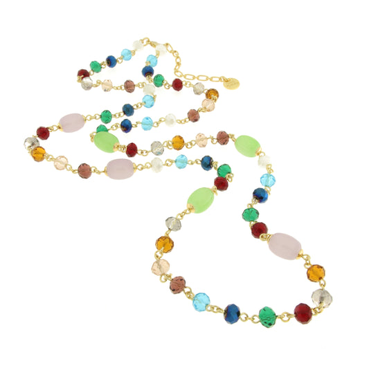 Collana in Metallo con cristalli multicolor Amovenezia