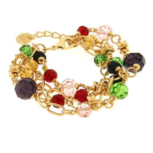 Bracciale multifilo con cristalli colorati Amovenezia