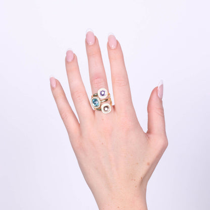 Anello in Argento 925 a fascia con zirconi colorati