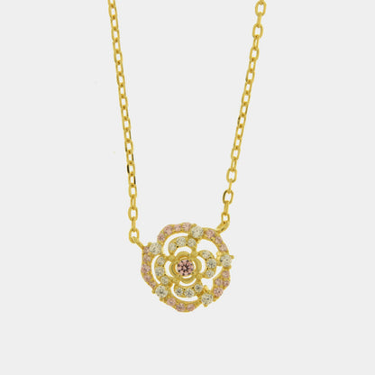Collana in Argento 925 fiore a lobo