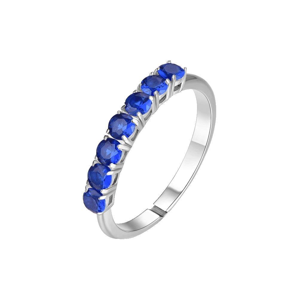 ANELLO DONNA IN ACCIAIO CON ZIRCONI BLU