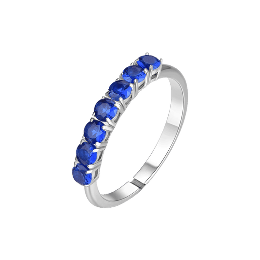 ANELLO DONNA IN ACCIAIO CON ZIRCONI BLU