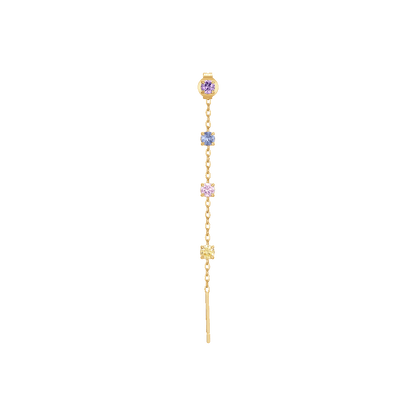 MONO ORECCHINO DONNA IN ACCIAIO IP GOLD CON CRISTALLI MULTICOLOR