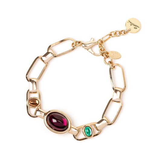 Bracciale catena e cabochon Mylitta - Bordeaux
