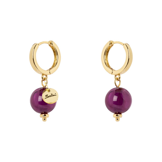 Orecchini cerchietto e boule Ester - Viola