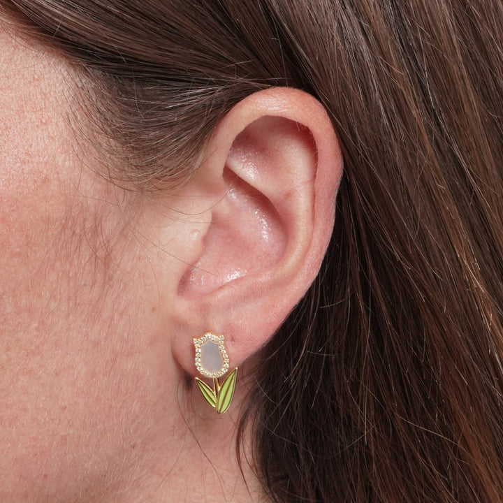 Orecchini in Argento 925 tulipano in madreperla