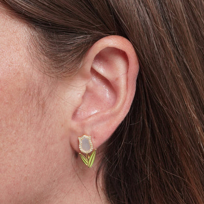 Orecchini in Argento 925 tulipano in madreperla