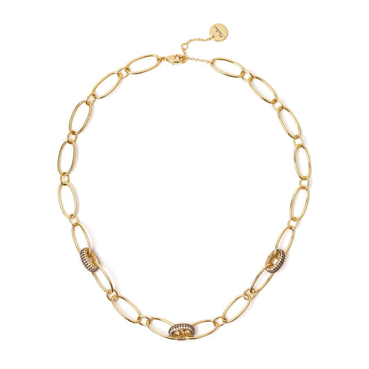 Girocollo con anelli di zirconi Judith - Oro