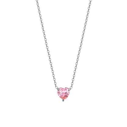 Collana con cristallo cuore rosa
