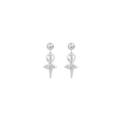 ORECCHINI DONNA IN ACCIAIO CON BALLERINA E ZIRCONE BIANCO