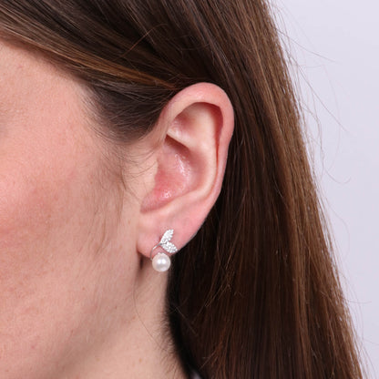 Orecchini in Argento 925 perla con zirconi