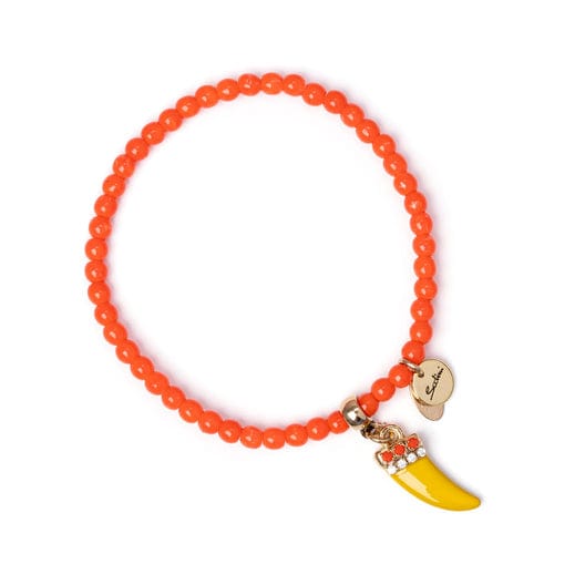 Bracciale elastico boule e cornetto Partenope - Giallo