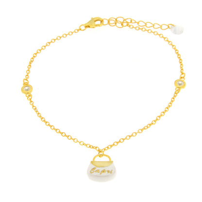 Bracciale in Argento 925 con borsetta bianca