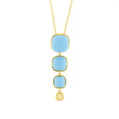 Collana in Argento 925 con pietre naturali turchesi