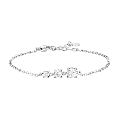 BRACCIALE DONNA IN ACCIAIO CON ZIRCONI BIANCHI