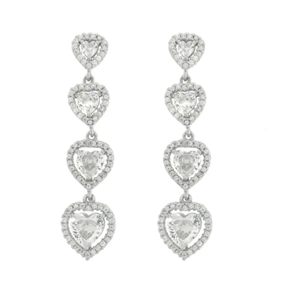 Orecchini in Argento 925 con cuori pendenti