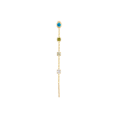 MONO ORECCHINO DONNA IN ACCIAIO IP GOLD CON CRISTALLI MULTICOLOR