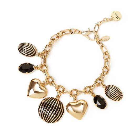 Bracciale catena e pendenti Malena - Nero