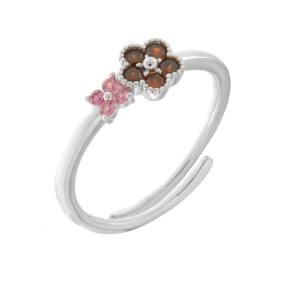 Anello in Argento 925 con fiore amaranto