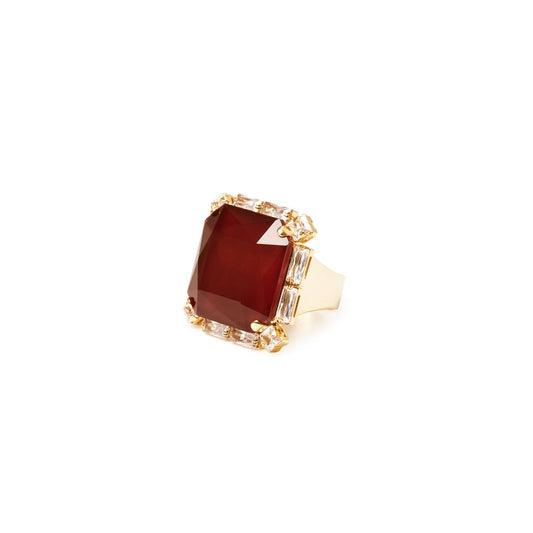 Anello quadrato Semira - Rosso