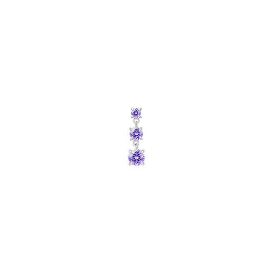 MONO ORECCHINI DONNA IN ACCIAIO CON ZIRCONI VIOLA