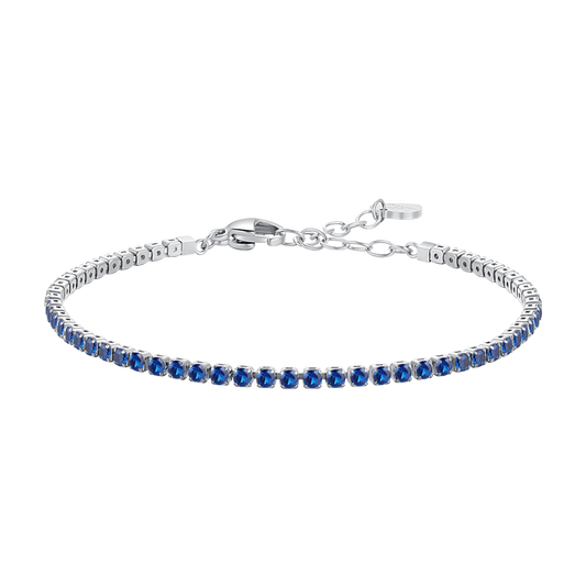 BRACCIALE TENNIS DONNA IN ACCIAIO CON ZIRCONI BLU