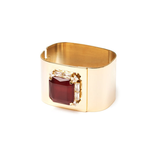 Bracciale rigido a fascia larga Semira - Rosso