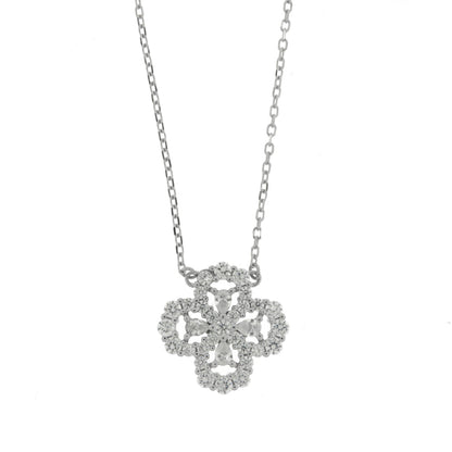 Collana in Argento 925 con quadrifoglio zirconato