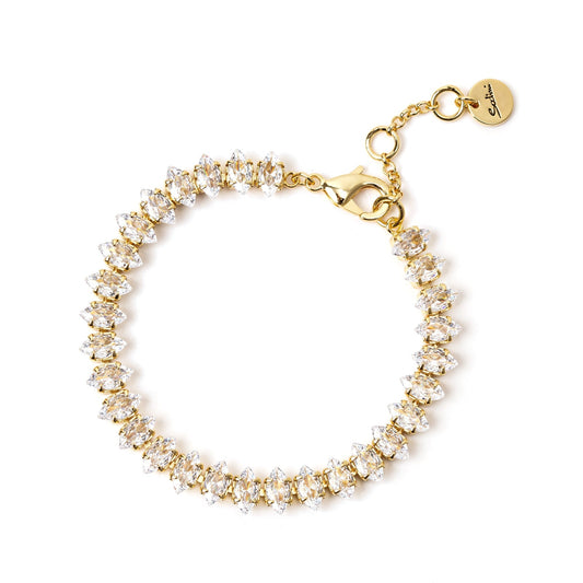 Bracciale di zirconi navette Ishtar - Oro e bianco
