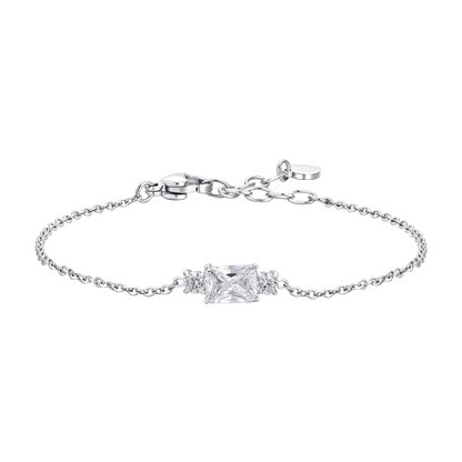 BRACCIALE DONNA IN ACCIAIO CON ZIRCONI BIANCHI