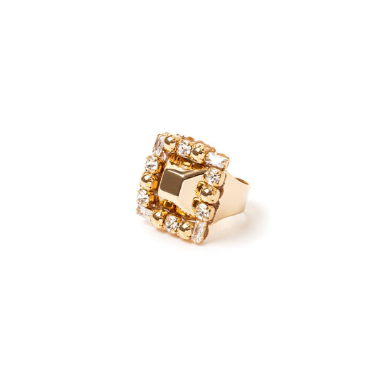 Anello quadrato Babilonia - Oro e bianco