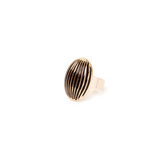 Anello ovale Malena - Nero