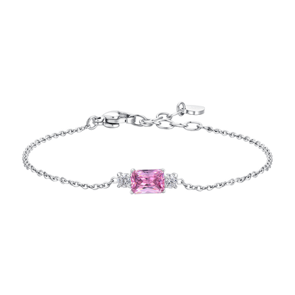 BRACCIALE DONNA IN ACCIAIO CON ZIRCONI ROSA E BIANCHI
