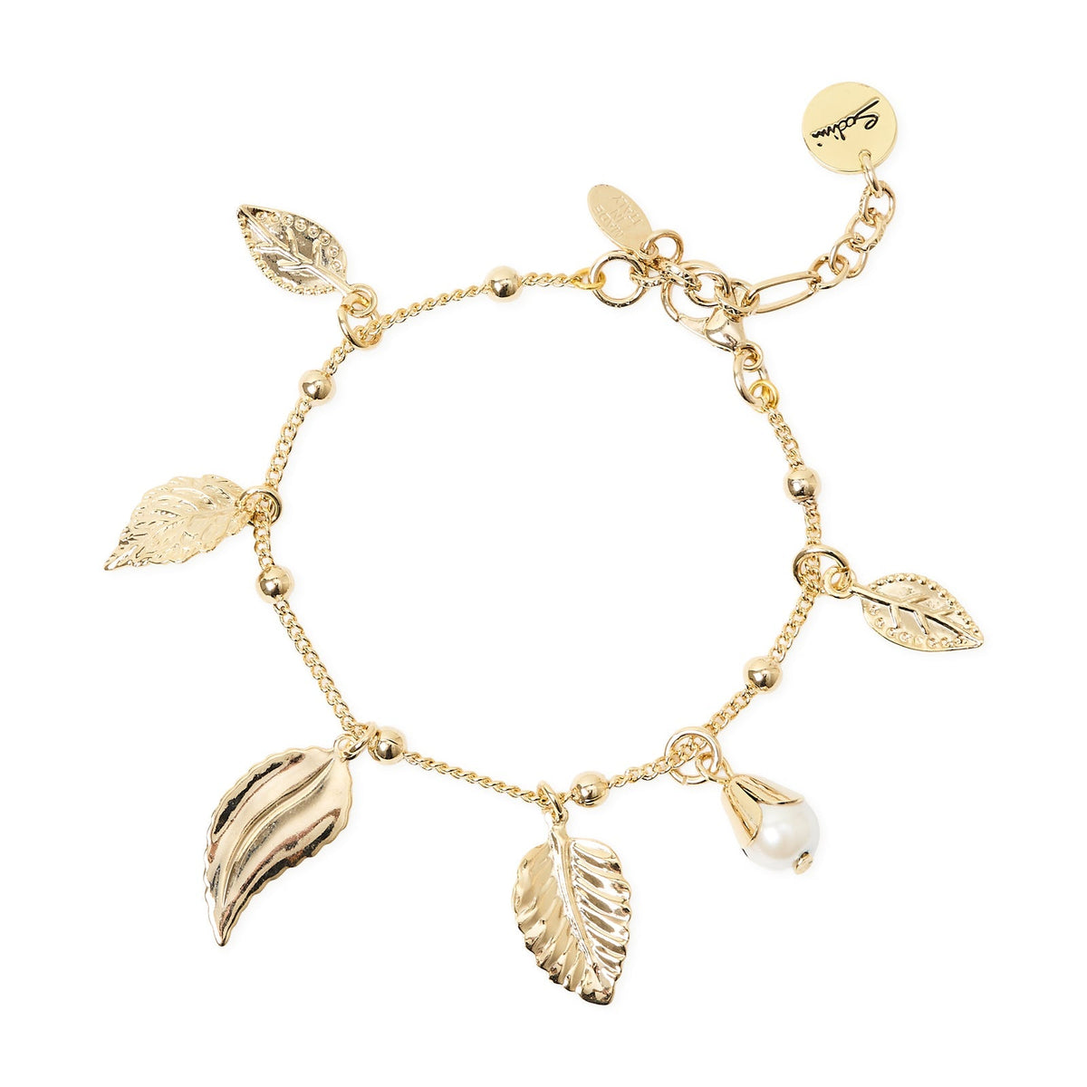 Bracciale groumette e foglie Daphne - Oro