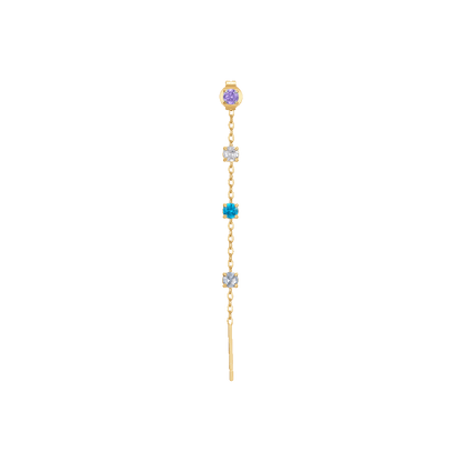 MONO ORECCHINO DONNA IN ACCIAIO IP GOLD CON CRISTALLI MULTICOLOR