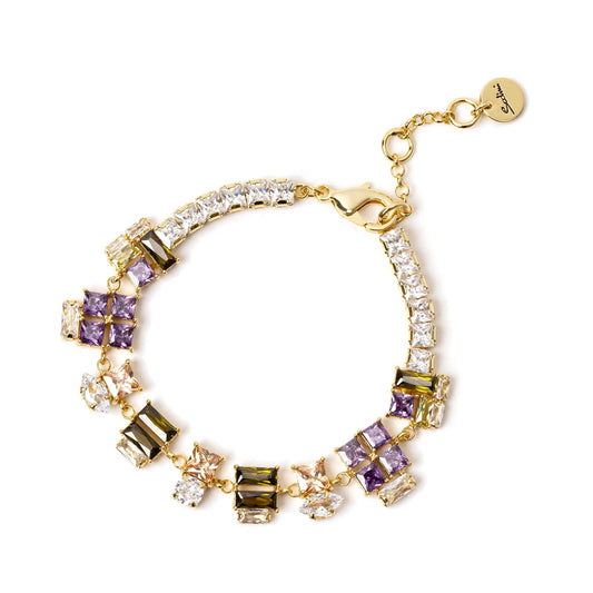 Bracciale con formazioni di zirconi Ishtar - Multicolor