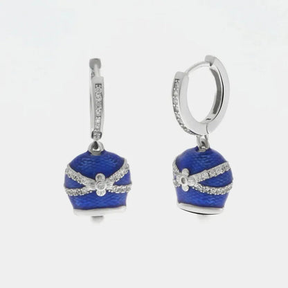 Orecchini in Argento 925 con campanella blu