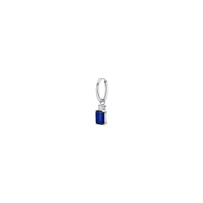MONO ORECCHINI DONNA IN ACCIAIO CON ZIRCONI BLU E BIANCHI