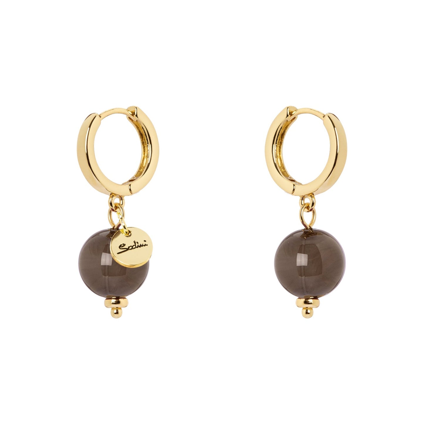 Orecchini cerchietto e boule Ester - Grigio