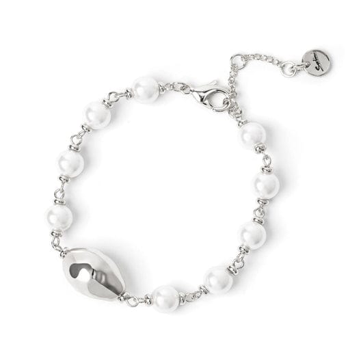 Bracciale con perla ovale Leila - Argento