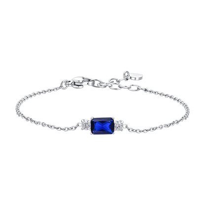 BRACCIALE DONNA IN ACCIAIO CON ZIRCONI BLU E BIANCHI
