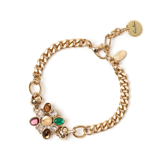 Bracciale groumette e charm quadrato Mylitta - Bordeaux