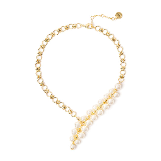 Collana corta con segmento di perle Ninive - Oro