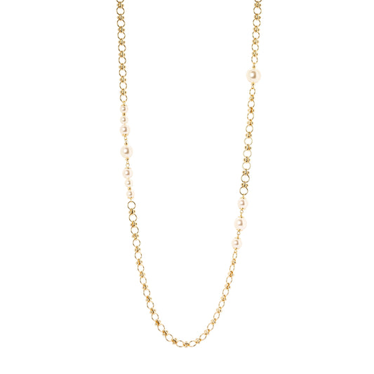 Collana lunga catena e perle Ninive - Oro