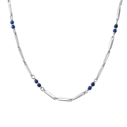 COLLANA UOMO IN ACCIAIO CON PIETRE LAPIS