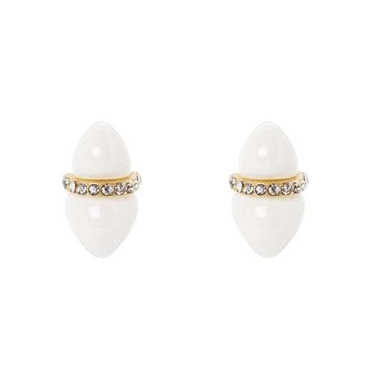 Orecchini a due gemme Cocoon - Bianco