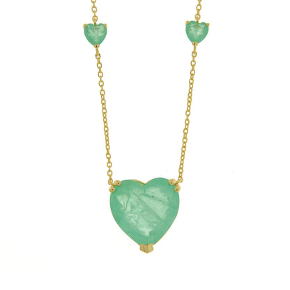 Collana in Argento 925 cuore verde